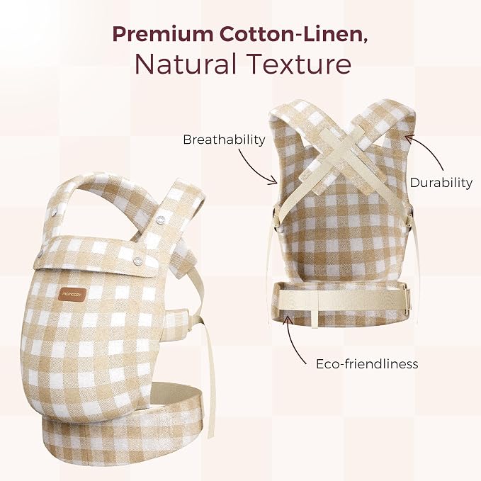 Momcozy Baby Carrier with Natural Cotton Linen, Built to Last, Ergonomic Design - Image 3