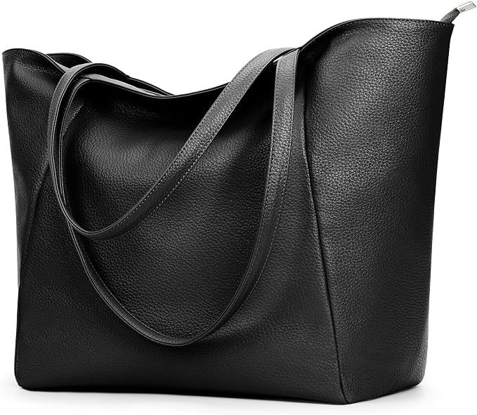 KALIDI Large Tote Bag Vegan Leather Casual Zipper Work Bag Weekender Hobo by KALIDI