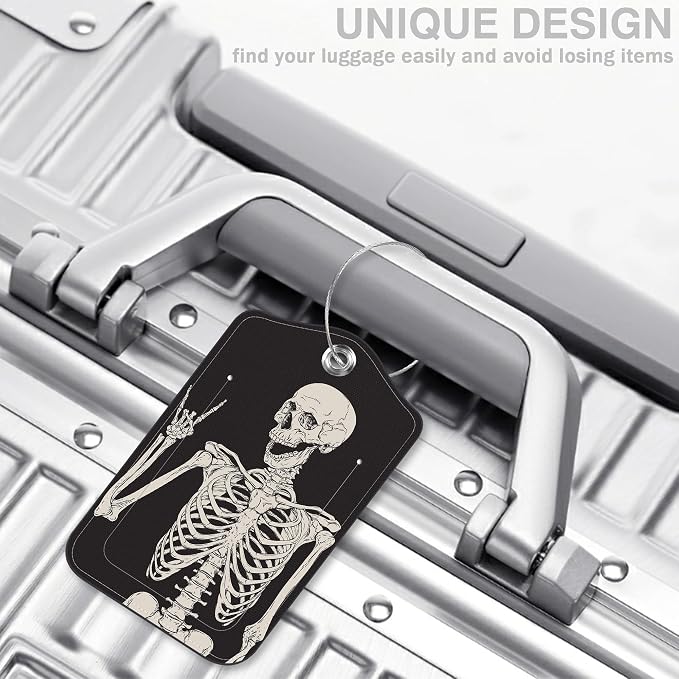 2 Pcs Rock and Roll Skull Luggage Tags - Image 5