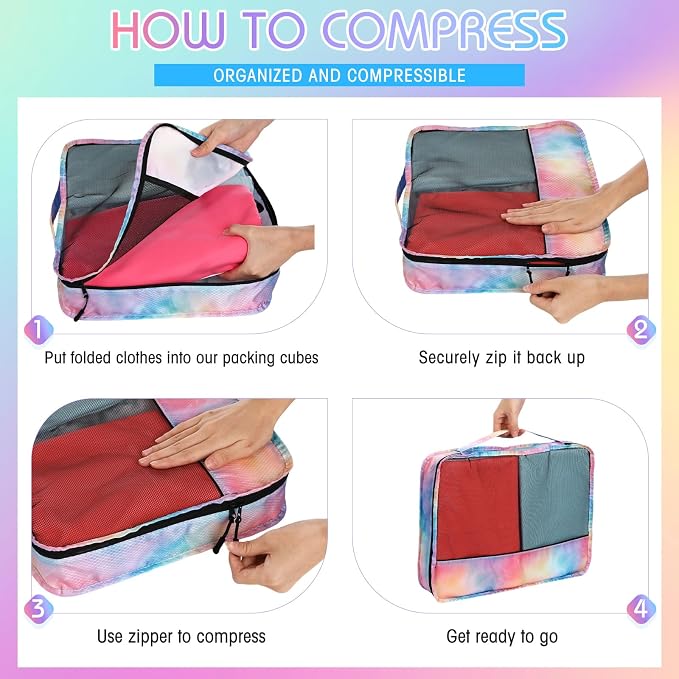 5 Pcs Packing Cubes for Suitcase Large Travel Cubes Carry on Luggage Organizer - Image 4
