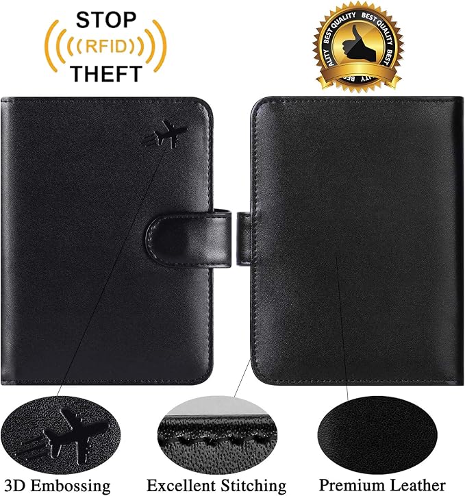 Passport Holder Cover Wallet RFID Blocking Leather Card Case Travel Accessories - Image 2