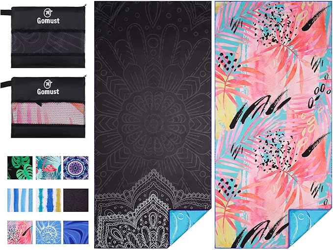 2 Pack Lightweight Thin Beach Towel Oversized 71"x32" Big Extra Large by Gomust