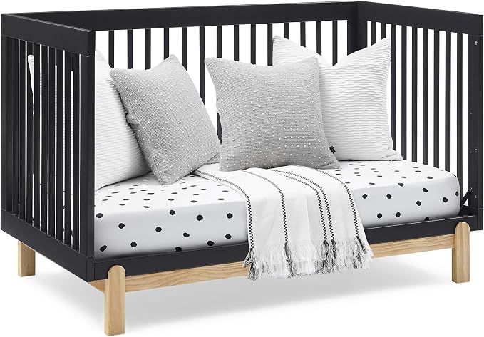 Delta Children Poppy 4-in-1 Convertible Crib, Midnight Grey/Natural - Image 10