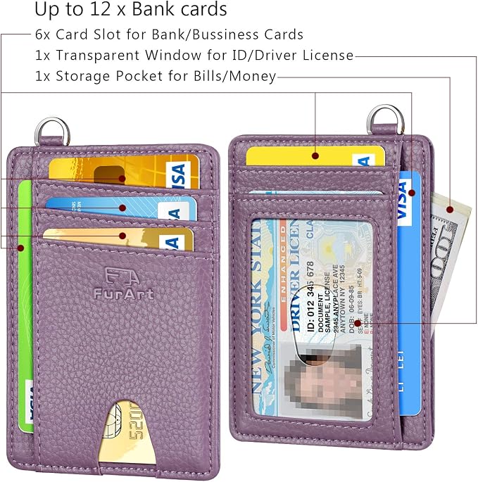 FurArt Slim Minimalist Wallet, Front Pocket Wallets, RFID Blocking, Credit Card - Image 6