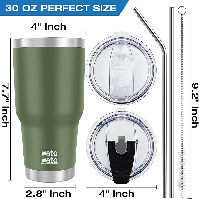 WETOWETO 30oz Stainless Steel Tumbler, Insulated Coffee Tumbler Cup - Image 3