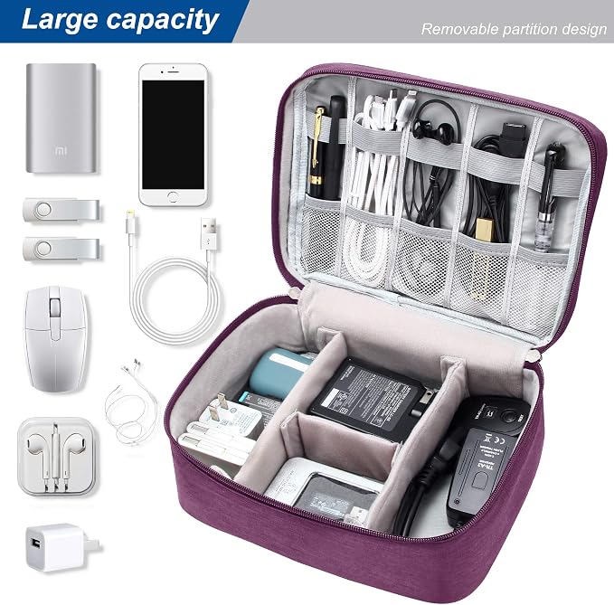 Electronics Organizer Travel Universal Cable Organizer Bag Waterproof - Image 2