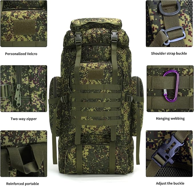 Hiking Backpack for Men 70L/100L Camping Backpack Military Rucksack Molle 3 - Image 6