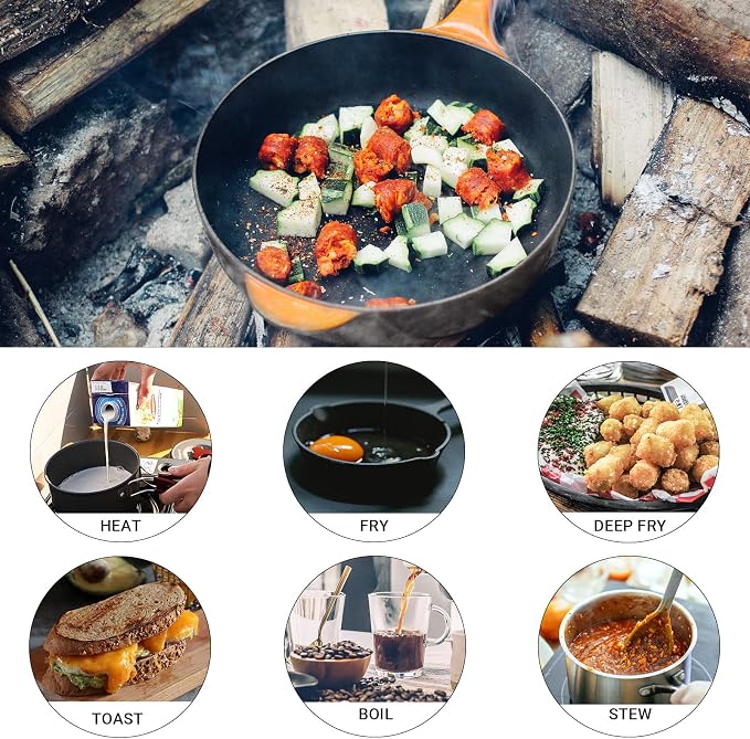 Bulin 24/13/11/8/4 PCS Camping Cookware Mess Kit Lightweight Backpacking - Image 8