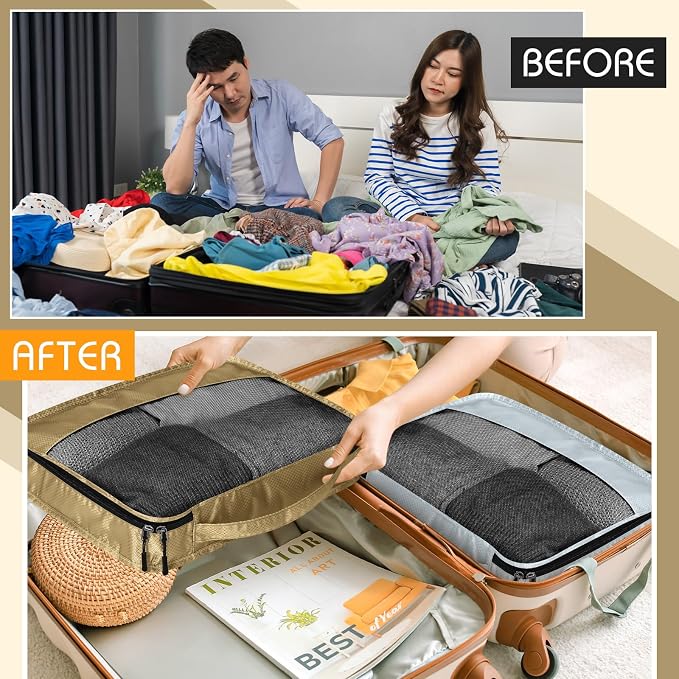 5 Pcs Packing Cubes for Suitcase Large Travel Cubes Carry on Luggage Organizer - Image 6
