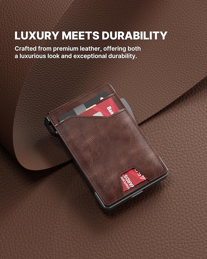 typecase Tactical Wallet for Men Card Holder: Pop Up Card Case, Genuine Leather - Image 5