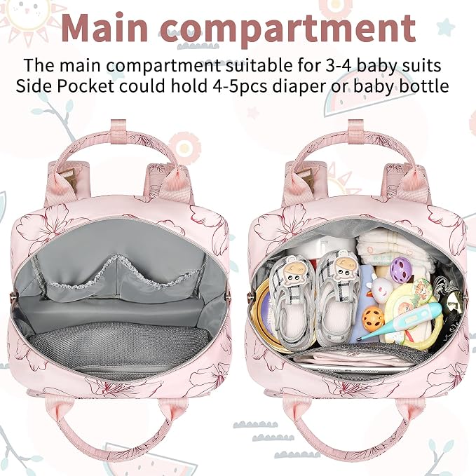 Diaper Bag Backpack, Baby Girl Diaper Bag - Image 5