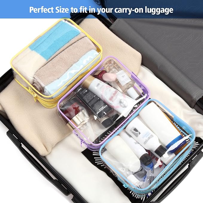 PACKISM Clear Toiletry Bag, 5 Pack TSA Approved Toiletry Bag Quart Size Bag - Image 2