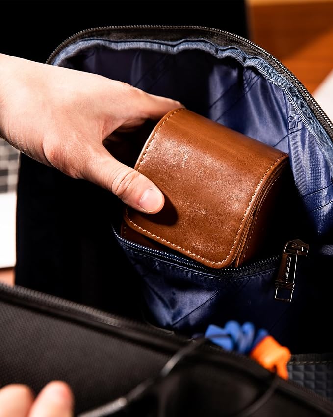 MR.OKAY Single Watch Travel Case-Classic Leather Watch Case - Image 3