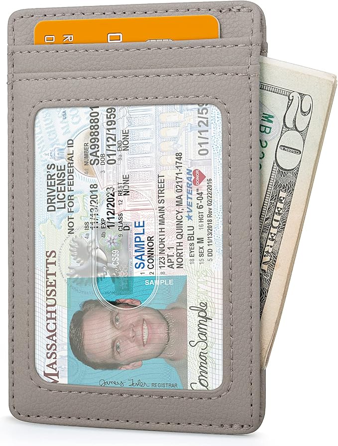 Buffway Mens Slim Wallet, Minimalist Thin Front Pocket Leather Credit Card - Image 2