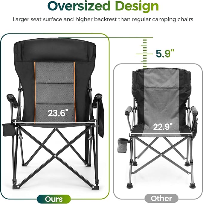ALPHA CAMP Oversized Folding Camping Chairs - Image 8