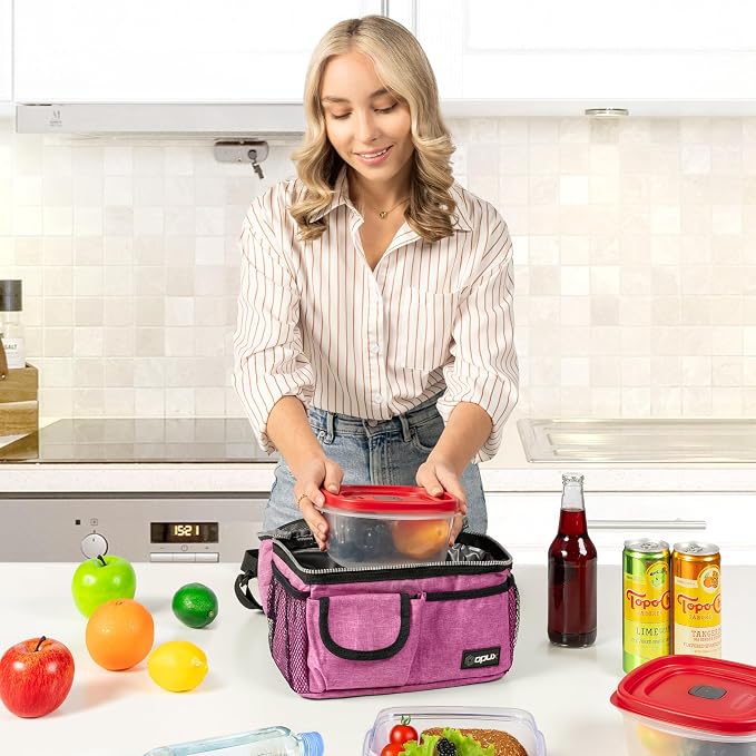 opux Lunch Bag Women Insulated, Adult Lunch Box Cooler, Lunch Box - Image 4