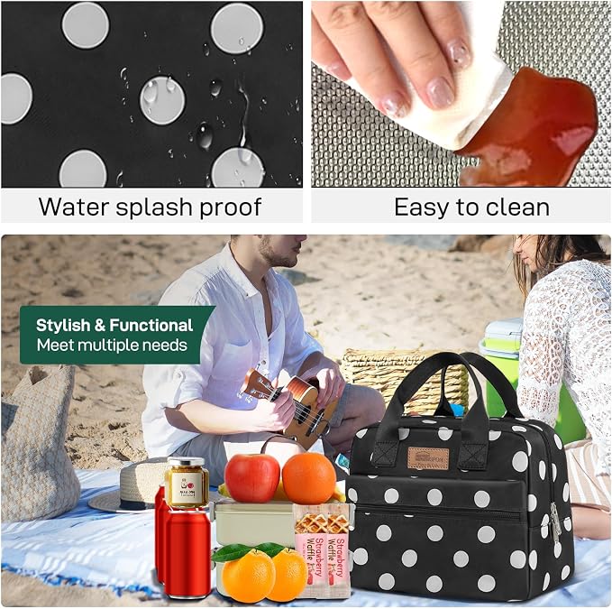 HOMESPON Insulated Lunch Bag for Women Men Lunch Box Cooler Lunch Tote for Work - Image 6