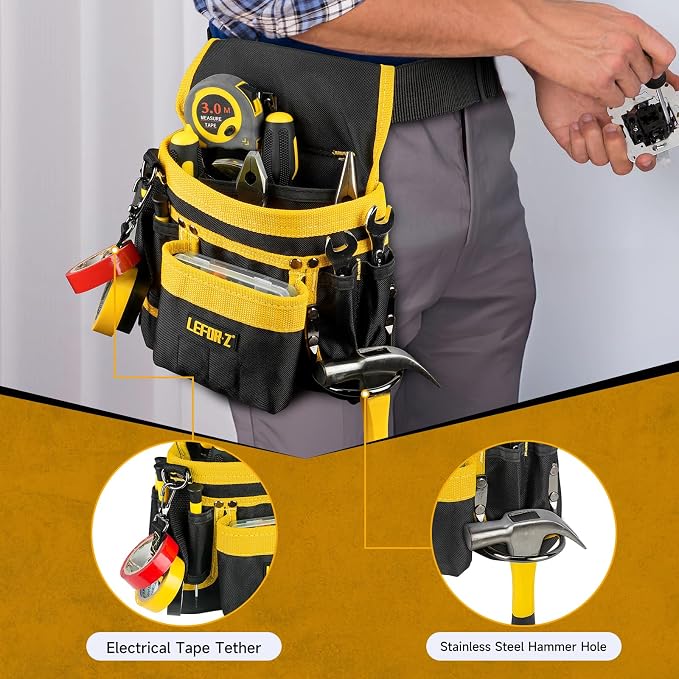 Tool Belt, Magnetic Tool Pouch, 14-Pockets Tool Belts - Image 4