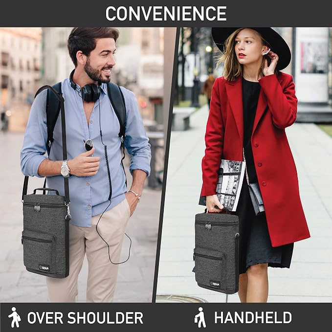 Opux 2 Bottle Wine Tote Carrier, Insulated Cooler Bag - Image 6
