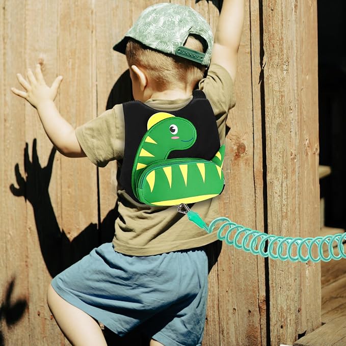 Accmor Toddler Harness Leash + Anti Lost Wrist Link, Cute Dinosaur Kids Harness - Image 6
