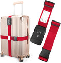 Luggage Straps, 2 Pack Adjustable Heavy Duty Cross Suitcase Straps by LUCKLISA