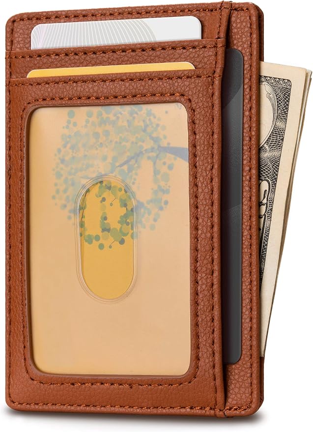 Buffway Slim Minimalist Front Pocket RFID Blocking Leather Wallets - Image 2