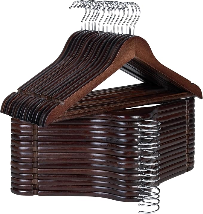 StorageWorks Wooden Hangers 30 Pack, Wood Coat Hanger by StorageWorks