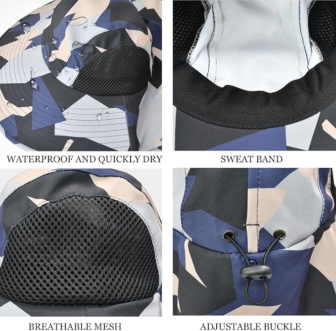 Sun Hat for Men Women with Neck Flap, UPF 50+ UV Protective Hiking Fishing Hats - Image 3