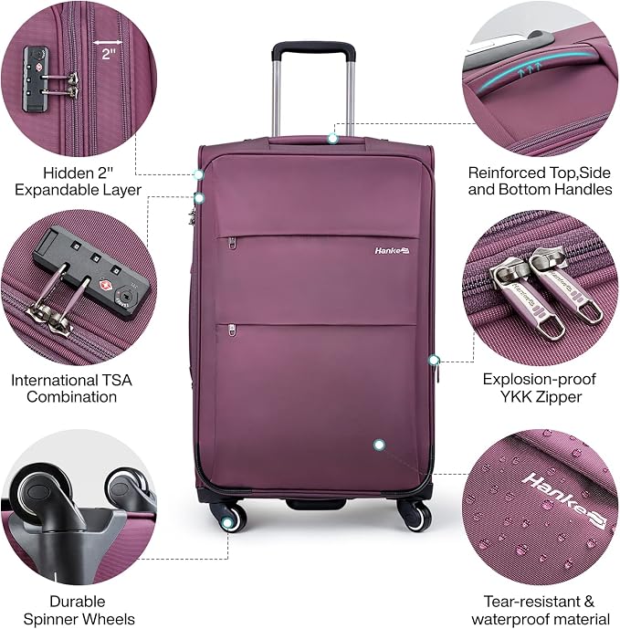 Hanke 24 Inch Expandable Luggage Large Suitcases - Image 3