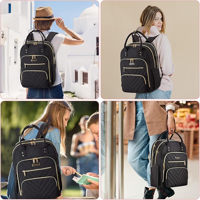 Travel Laptop Backpack for Women, School Backpack for Teens, 15.6 Inch Work - Image 6