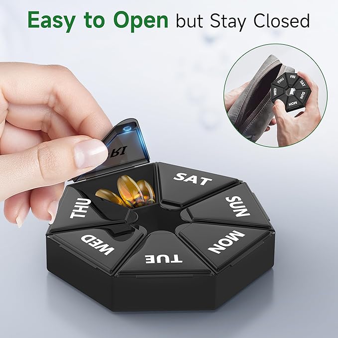 Gelibo, Weekly Pill Organizer, 2 Pack Portable Travel Pill Box Dispenser - Image 6