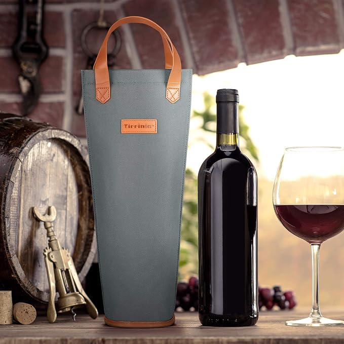 Tirrinia Single Wine Carrier Tote, Insulated Wine Cooler Bag - Image 7