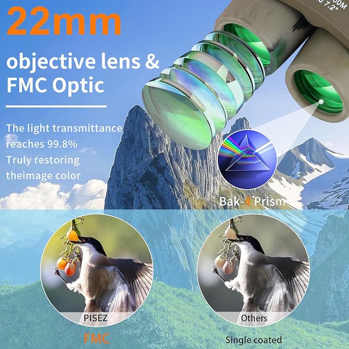 PISEZ 30X60 Compact Binoculars for Adults and Kids，Lightweight Foldable Easy - Image 4