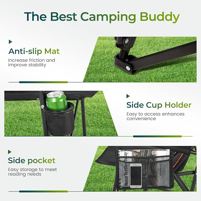 ALPHA CAMP Oversized Folding Camping Chairs - Image 5