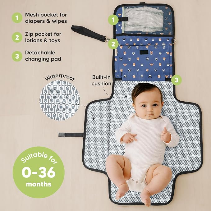 KeaBabies Portable Diaper Changing Pad - Image 2