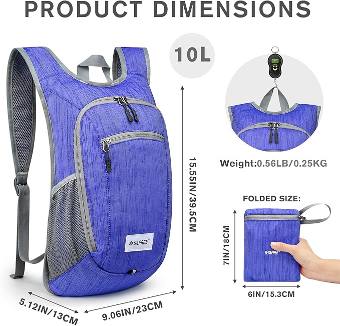 G4Free 10L/15L Hiking Backpack Lightweight Packable Hiking Daypack Small Travel - Image 2
