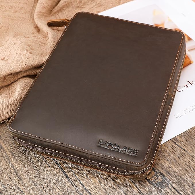 Polare Full Grain Leather Travel Cable Organizer Case Electronics Accessories - Image 4