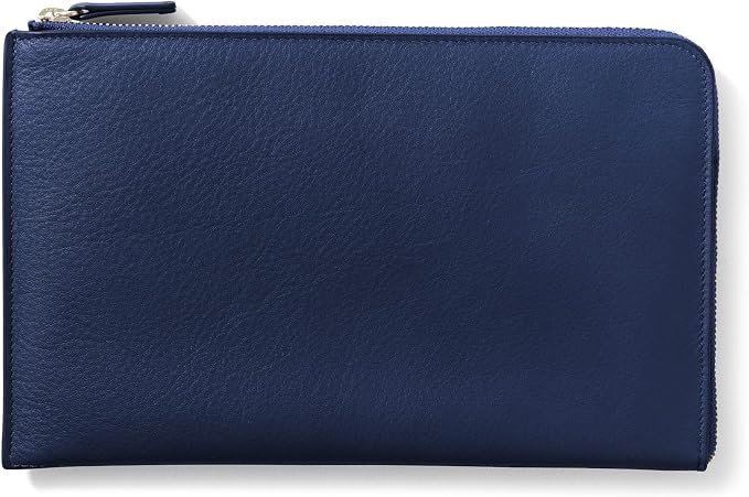 Leatherology Navy Blue Slim Zip Travel Wallet by Leatherology