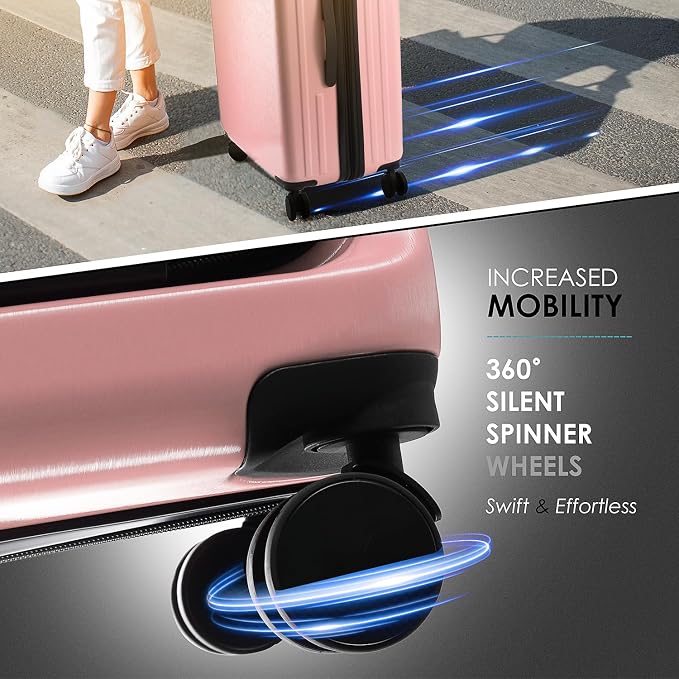 Hard Shell Luggage Sets with Spinner Wheels 4 Piece, Expandable Large Suitcases - Image 6