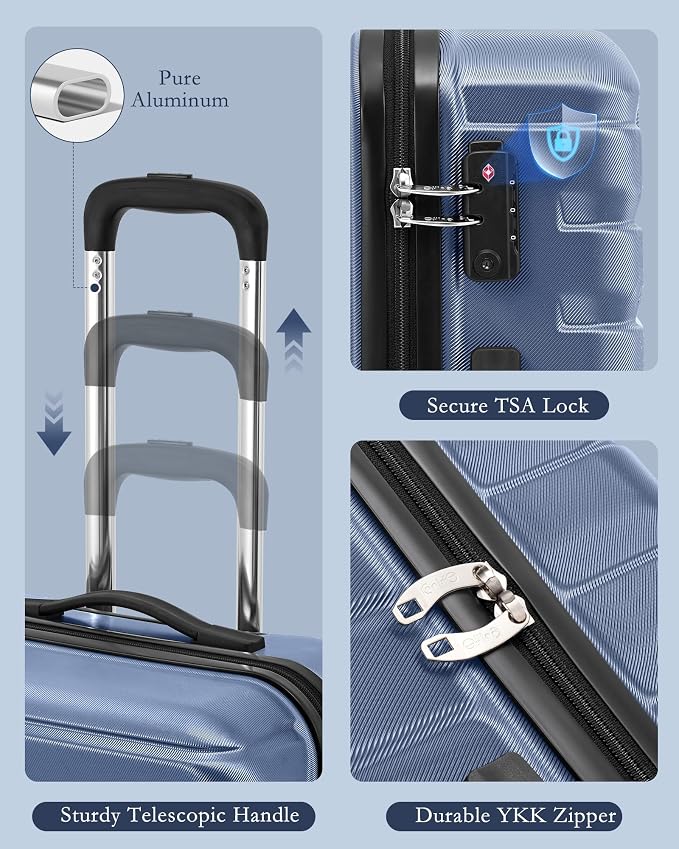 Coolife Luggage Sets 3 Piece, 20In Carry On Luggage - Image 7