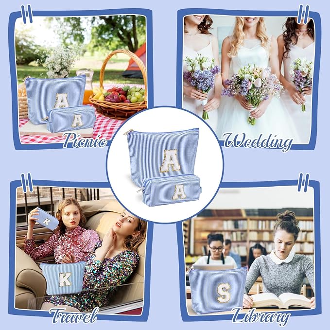 YOOLIFE Personalized Gifts for Women, Initial Makeup Bag - Image 5