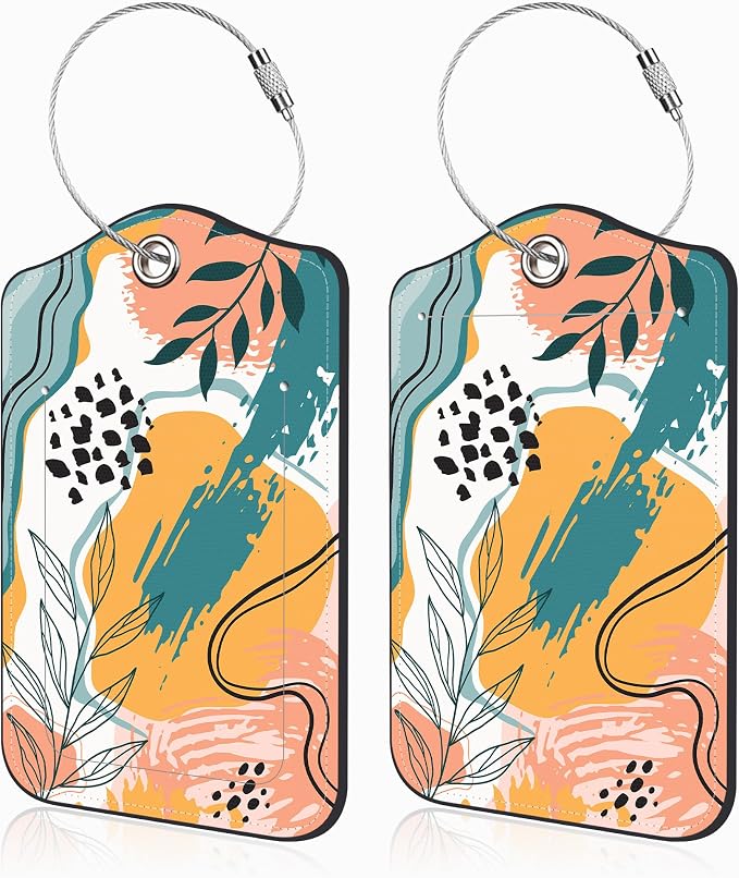 2 Pcs Boho Abstract Modern Art Luggage Tags by Unknown