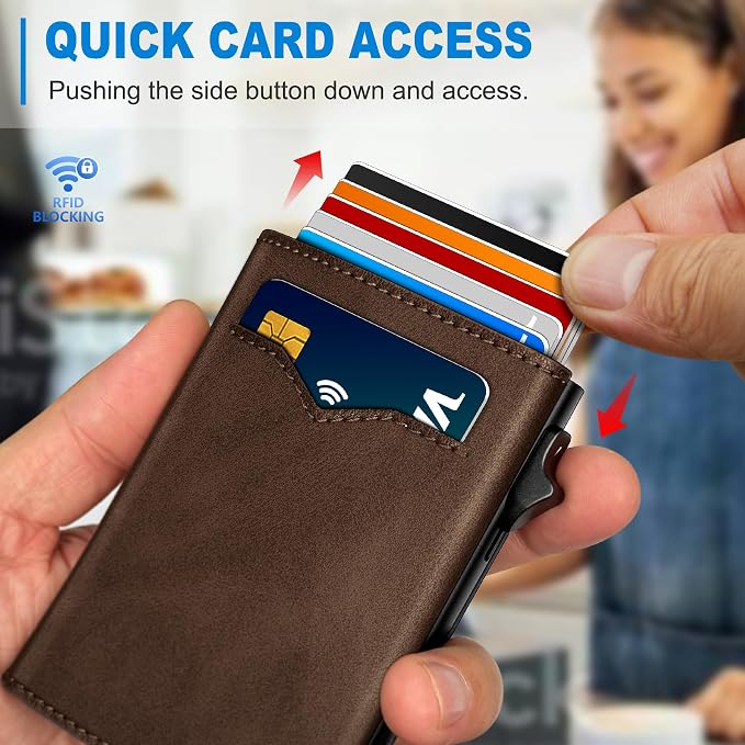 Wallet for Men, with Cash Pocket 2 ID Window 9-13 Cards, Metal Case Smart Slim - Image 5