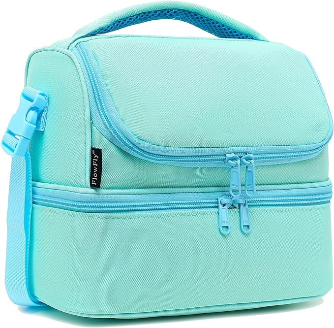 FlowFly Double Decker Cooler Insulated Lunch Bag Large Tote by FlowFly