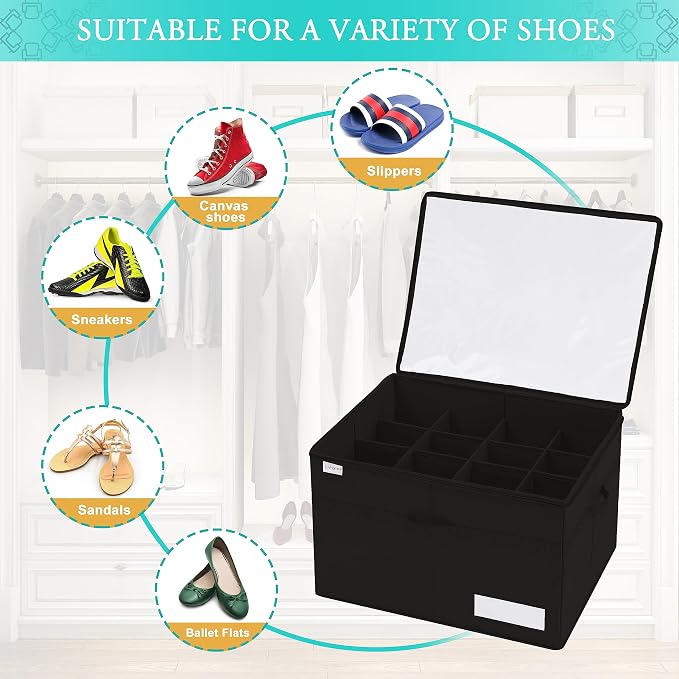 Luvhomee Shoe Storage Organizer, Fits 16 Pairs, Large Shoe Organizer Box - Image 3