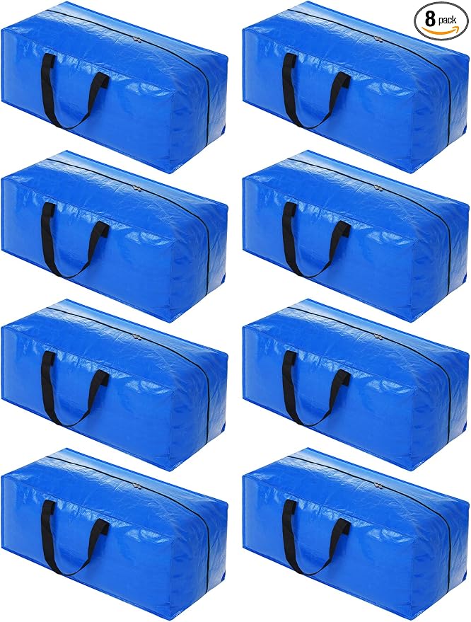 8 Pack Heavy Duty Extra Large Moving Bags Storage Tote by ACNUSIK