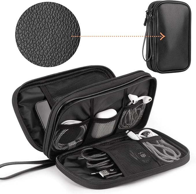 Leather Travel Electronic Organizer - Image 2