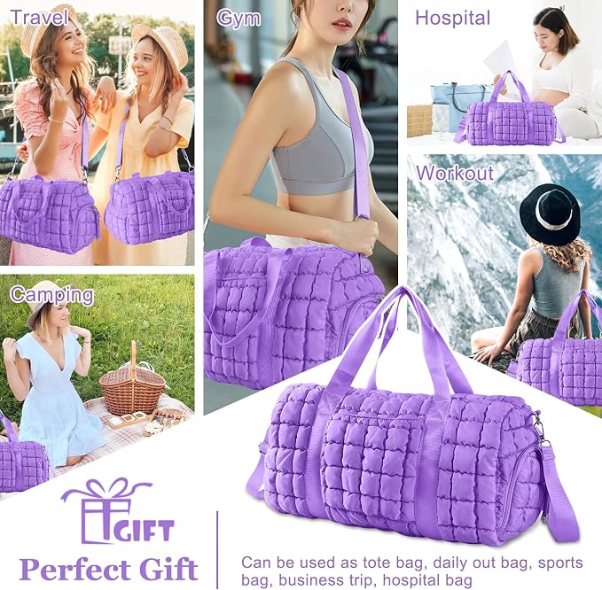 Quilted Travel Duffle Bag Gym Bag - Image 6