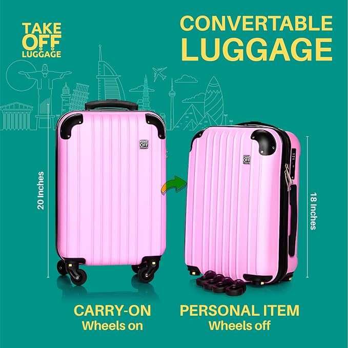 Take OFF Luggage 18 inch Hardshell Carry On Suitcase that Converts into - Image 2