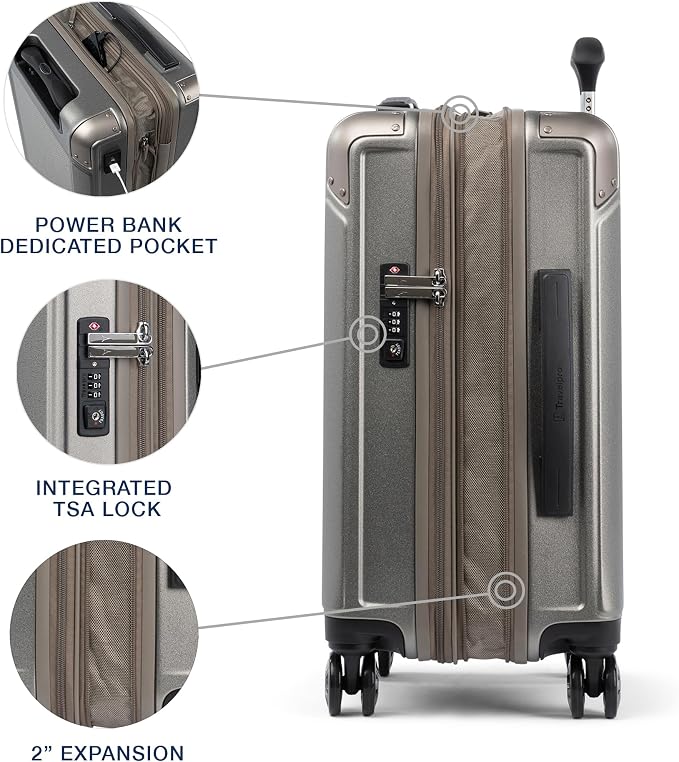 Travelpro Platinum Elite Hardside Expandable Carry on Luggage, 8 Wheel Spinner - Image 3
